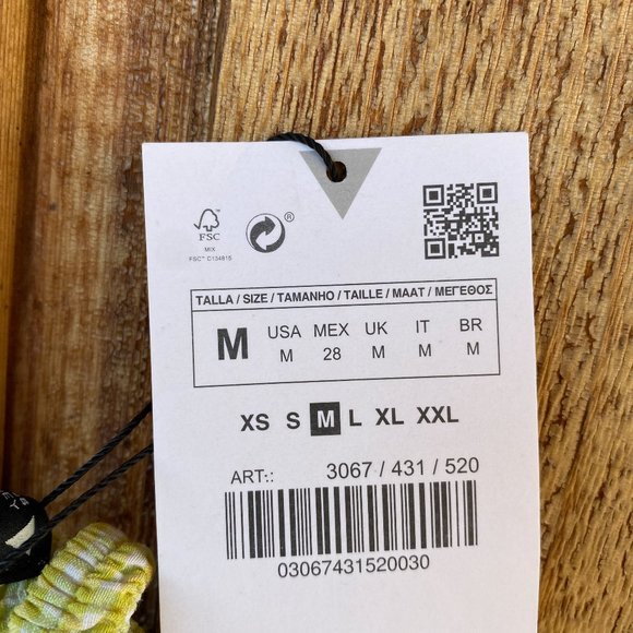 ZARA GINGHAM LIME GREEN CROP TOP - Picture 6 of 10